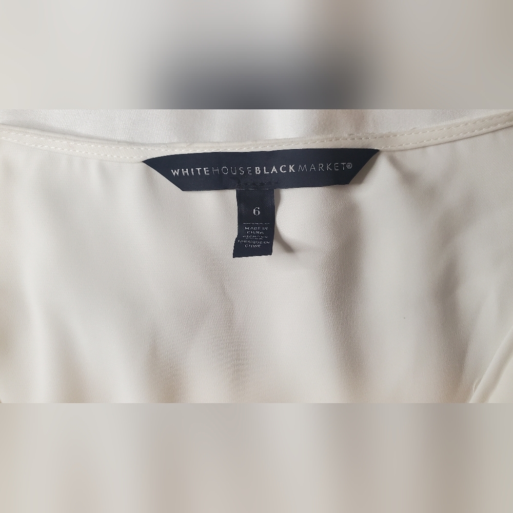 White House/Black Market Elegant White Ruffle Blouse Size:6 - Picture 2 of 7